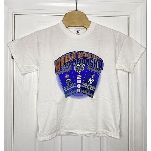 Vintage 2000 Subway Series New York Yankees Vs New York Mets Youth Shirt XL-READ - Picture 1 of 6